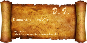 Domokos Irén névjegykártya